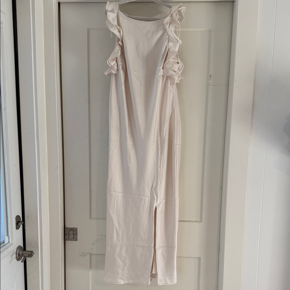 a new day Cream Ruffle Wedding Dress